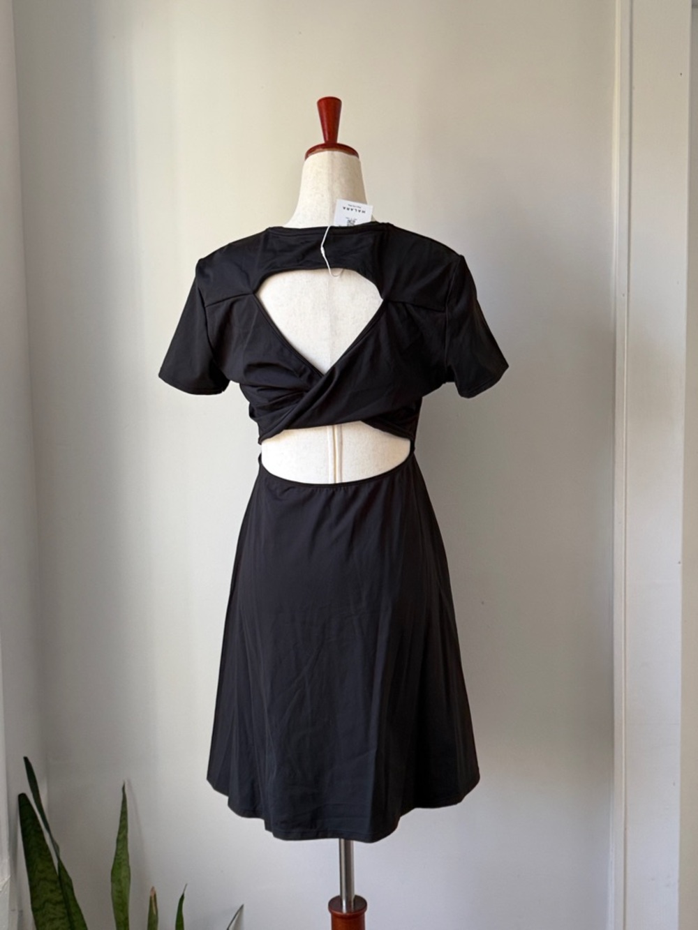 HALARA Black Mini Dress with Twist Back Cutout - Picture 3 of 4